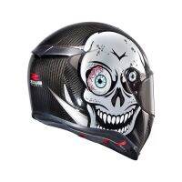 หมวกกันน็อคคาร์บอน ZEUS Carbonfiber / Silver Skull