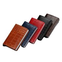 Hot Wallet Men Rfid ID Credit Card Holder Men Automatic Mini PU Leather Cardholder Business Minimalist Wallets Crocodile Pattern Card Holders