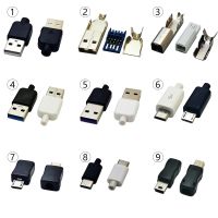 10Sets 9Type DIY High speed USB Connector Assembly Welding Type Type C Male Jack Phone Tail Charging Socket Electric Terminal Electrical Circuitry  Pa