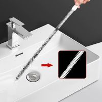 45/60cm Pipe Dredging Brush Flexible Bathroom Hair Catcher Sewer Cleaning Brush Kitchen Sink Drain Cleaner Hole Remover Tools Dishracks Sink accessori