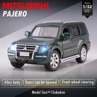 JKM โมเดลรถโลหะผสมไฟและเสียง Mitsubishi Pajero ยานพาหนะของเล่นจำลองของสะสมของขวัญแบบคงที่