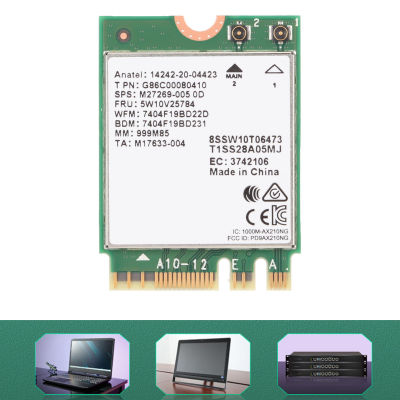 AX210การ์ด Wifi 5400Mbps สามคลื่นความถี่6E WiFi M.2การ์ดไร้สายสำหรับแล็ปท็อป