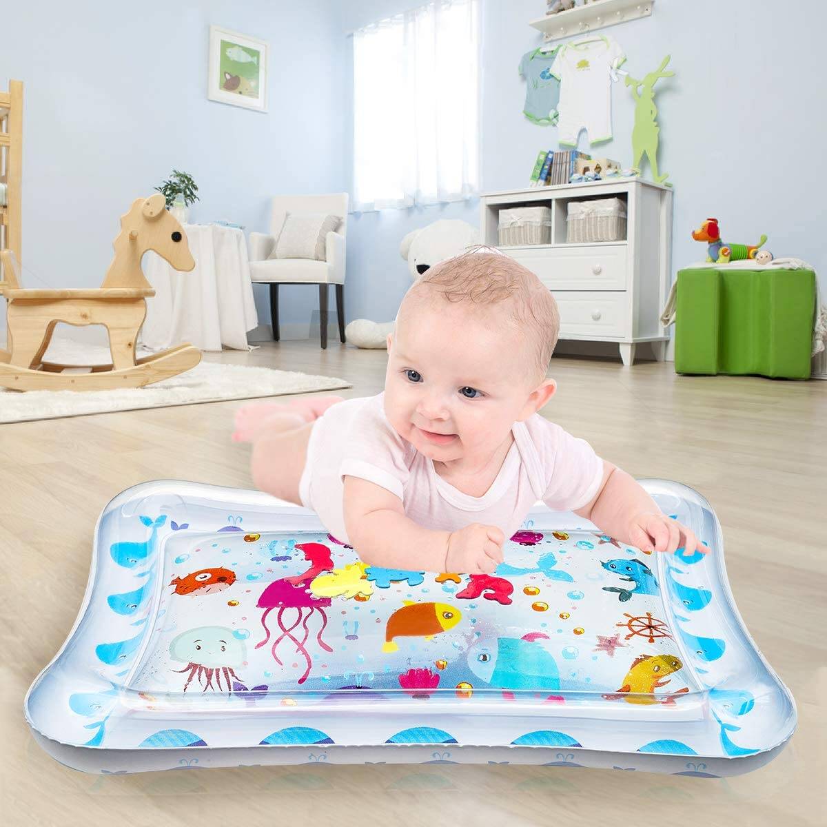 Baby Inflatable Water Play Mat Tummy Time Playmat Fun Activity Pool Cushion Pad 