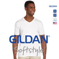 GILDAN® ซอฟสไตล์ เสื้อยืดแขนสั้น คอวี - ขาว 30N