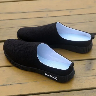 สินค้าแฟชั่นHalf canvas shoes--Autumn men s slippers korean fashion outdoor personality wear linen sandals without