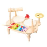 1Set Drum Set For Kids Musical Toys Kids Musical Instruments Sensory Toys Wooden Toy