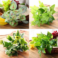 【cw】2pcs Artificial Green Fake Plants Artificial Sweet potato scindapsus Boston Ivy Leaves Grass 7 nches Home Garden Decor