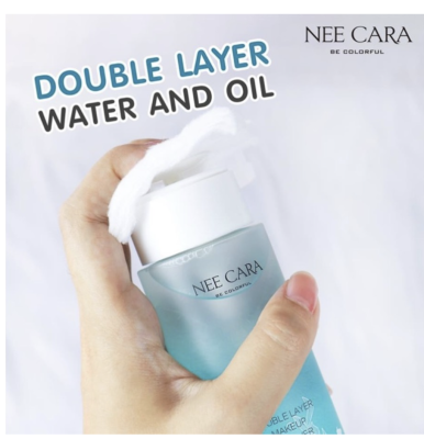 Nee Cara Double Layer Makeup Remover N-408 ขนาด 150ml ลบเมคอัพเกลี้ยงหมดจด ทำความสะอาดได้อย่างล้ำลึก**ของแท้ พร้อมส่ง