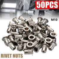 10PCS/Lot M3 M4 M5 M6 M8 M10 304 Stainless Steel Flat Head Threaded Rivet Insert Nutsert Cap Rivet Nut Tools Set