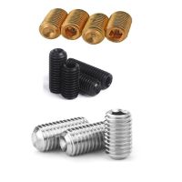 10-50PCS DIN916 grub scerw m1.6 m2 m2.5 m3 m4 m5 m6  m8 steel with black / brass / 304 Stainless Steel headless socket set screw Fasteners