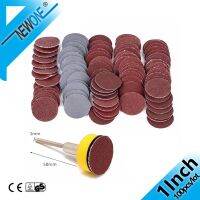 100pcs 1inch 25mm Sandpaper 1 Abrasives Hook Loop Backing Plate 1/8 Inch Shank Set For Polisher Tools Polishing Accessories