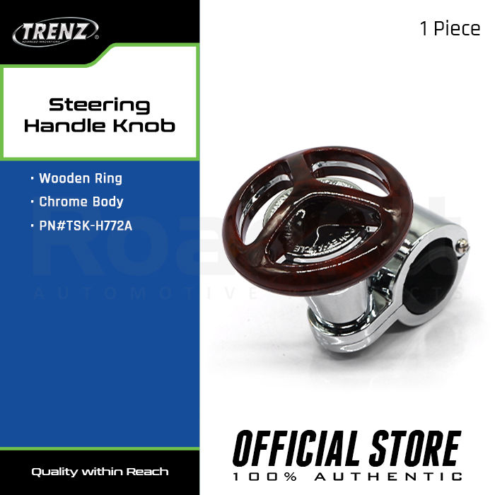Trenz Car Accessories Steering Knob Ring + Chrome Body Wooden TSK