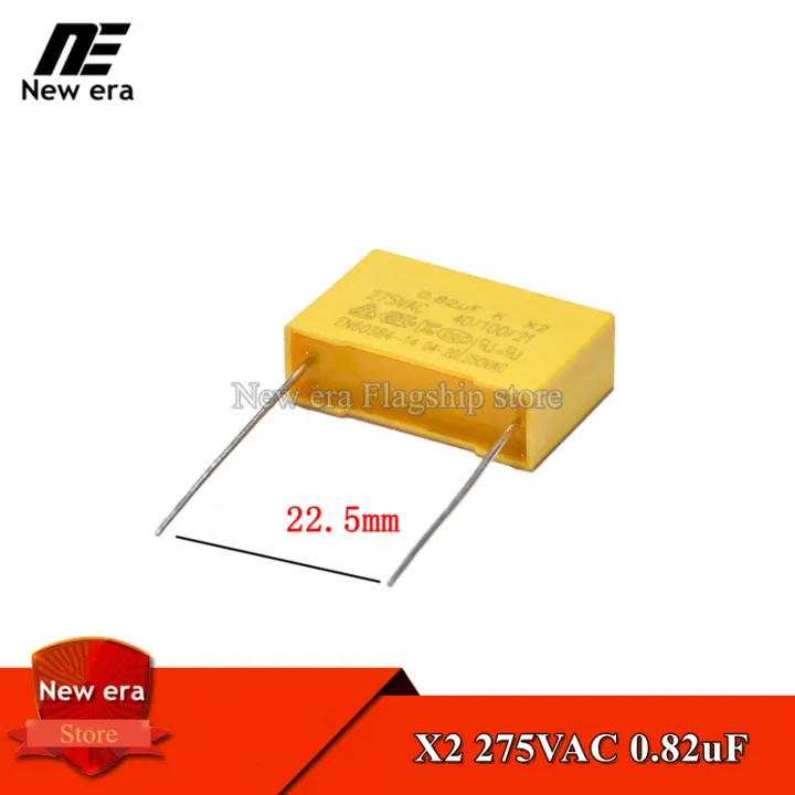 5Pcs 0.82uF X2 Safety Capacitors 275VAC 275V 824K 820nF Polypropylene