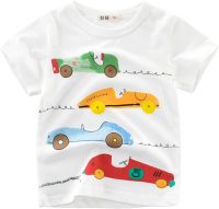 Toddler Baby Boys Summer Clothes Cute Cartoon Cars Printed Tees Short Sleeve Crew Neck Tops Summer Casual T Shirts for Kids