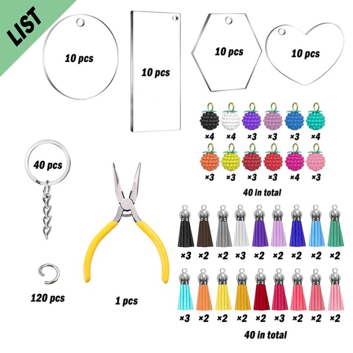 pink-memory-281pcs-keychain-blank-kit-4-shapes-of-acrylic-clear-blanks-jump-rings-and-craft-pliers-for-diy-keychain-vinyl-crafting
