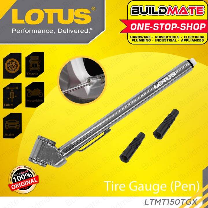 BUILDMATE Lotus Tire Gauge Pen Tire Pressure Detector 120PSI Air