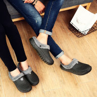 Men Shoes and Women Winter Flat Slippers Fur Slippers Warm Fuzzy Plush Garden Clogs Mules Slippers Home Indoor Couple Slippers