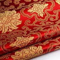 1 yard of high-quality embroidered rich and precious flower brocade silk satin fabric for DIY clothing fabrics