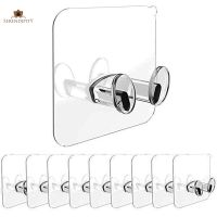 [High Quality] 10PCS Clear Strong Plug Hooks Adhesive Multi Purpose Transparent Plastic Pasting Hook