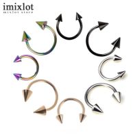 2 PCS Spike Septum Piercing Real Stainless Steel Nose For Men Women Cartilage Earrings Lip Nipple Eyebrow Rings