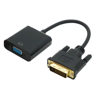 Konverter kabel Video adaptor DVI ke VGA DVI-D 1080P Full HD konverter kabel DVI pria ke VGA wanita untuk Monitor komputer PC
