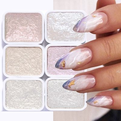 【CW】 6/12pcs Paints Watercolor Nails Abstract Pigment Manicuring Glitter