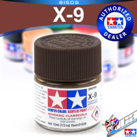 TAMIYA 81509 X-9 X9 BROWN สีน้ำตาลเงา ACRYLIC PAINT MINI COLOR 10ML สีอะครีลิกสำหรับพลาสติก โมเดล VCA GUNDAM