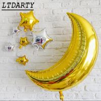 36" silver gold moon star balloon children birthday party decoration gift classic toy baby air Globos ball Balloons