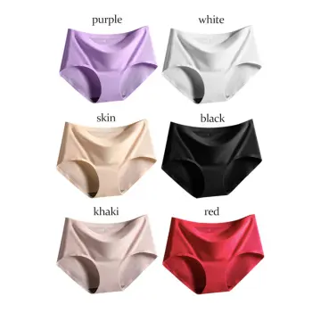 Promotion! Women Seamless Underwear Mid Waist Panties Ice Silk Lingerie  Breathable Comfortable Briefs Skin-Friendly Underpant Light coffee S 