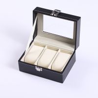 3 place watch storage box with cover fenestration ornament jewelry box