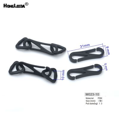 【cw】 HLD/M023 10 black KAM plastic snap clip hooks adjustable ring Mini carabiner buckles rings for 10mm webbing free shipping ！
