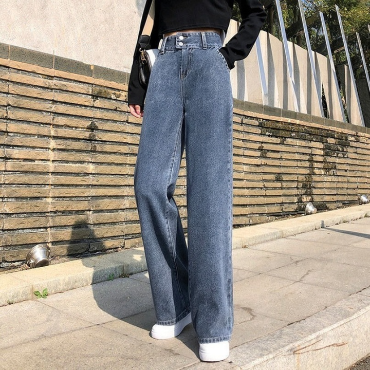 ผู้หญิงกางเกงยีนส์เสื้อผ้ากางเกงยีนส์ขากว้างเสื้อผ้าเอวสูงสีฟ้า-streetwear-วินเทจที่มีคุณภาพแฟชั่นฮาราจูกุกางเกงตรง-gozbkf
