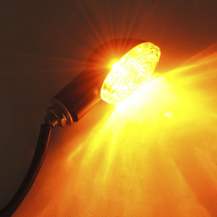 โคมไฟไฟกะพริบไฟบอกสัญญาณสีเหลืองอำพันรถจักรยานยนต์12v-10w-สัญญาณเลี้ยว-led-น่าพิศวงของ-boxe
