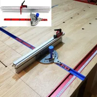 Alat Ukur Miter Kayu dengan Gergaji Meja Berhenti Melihat Dukungan Pegangan Tekan Mesin Ukir T-track Flip untuk Bandsaw Meja Router