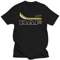 เสื้อผ้าผู้ชายเสื้อยืด DAF เสื้อคนขับรถบรรทุกผ้าฝ้ายสีดำ