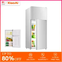 XiaoAi ตู้เย็น 2 ประตู ตู้เย็นในครัวเรือนขนาดเล็ก 118 ลิตร แช่แข็งและแช่เย็นเก็บรักษาอิสระ ประหยัดพลังงาน และเงียบ ตัวเครื่องชิ้นเดียวไม่มีช่องว่าง ตู้เย็นพิเศษสำหรับห้องเช่าหอพัก