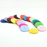 100pcs  9-25MM High Quality Round Flatback 2 Holes Solid Color Resin Buttons Sewing On Shirt Eco-Friendly Dyed Plastic Buttons Haberdashery