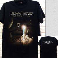 เสื้อ Dream Theater สีดำแนวร็อคสำหรับผู้ชายเสื้อคอดแขนสั้นแบบลำลอง