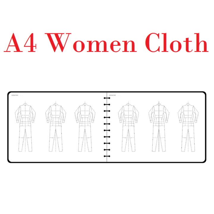 Fashion Designer Notebook Body Template Dotted Line Drawing A4 Sketch ...