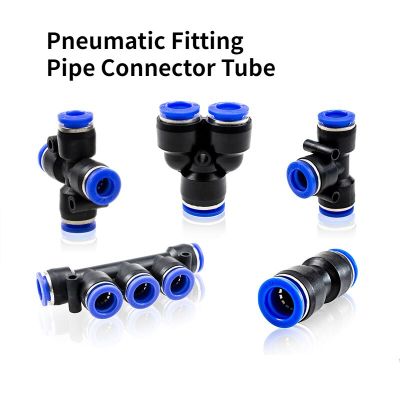 1/5pc Pneumatic Fitting Pipe Connector Tube Air Quick Fittings Water Push In Hose Plastic 4/8/10/12/14/16mm PU PY Connectors Pipe Fittings Accessories