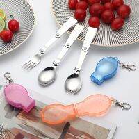 Outdoor Folding Travel Camping Utensil Stainless Pocket Spoon Fork Light Small Foldable Spoon Fork Camping Picnic Tool Tableware Flatware Sets