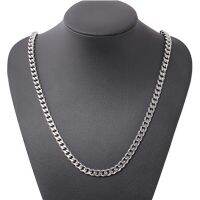 ☑️Hot Sale Size 4-6mm Mens Necklace Stainless Steel Cuban Link Chain Hip Hop Jewelry Gift