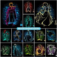 AB Diamond Painting Disney Toy Story Fairy Princess Collection Black Full Drill Cross Stitch Mural Art 5D DIY Home Decor Kits