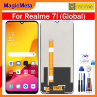 MagicMeta Origina หน้าจอ LCD 6.5นิ้วสำหรับ Realme 7i (ทั่วโลก) หน้าจอดิจิตอลสัมผัสหน้าจอ LCD แทนการประกอบสำหรับ Realme 7i RMX2193หน้าจอทุกรุ่น