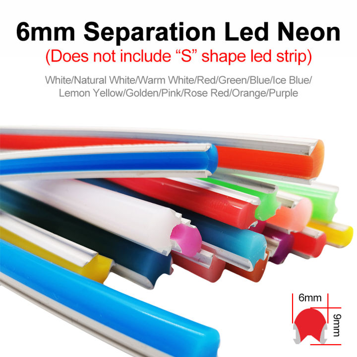 12สีแยกซิลิโคนนีออนแถบยืดหยุ่นนุ่ม-bendable-68mm-diy-ป้ายกันน้ำ120leds-s-รูปร่าง2835smd-led-light-dc12v