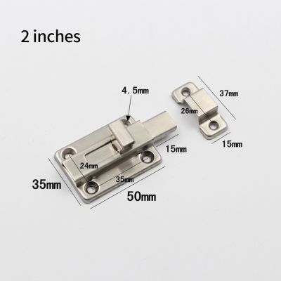 1pc Double Ended Door Bolts Sliding Lock Stainless Steel Silver Barrel Bolt Automatic Spring Latch Safety Lock Door Hardware