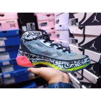 AU HOT 【Original】 ΝΙΚΕ A J 37 High Mens GreyBlackPink Printed Mid Fashion รองเท้าบาสเก็ตบอล {Limited Time Offer}