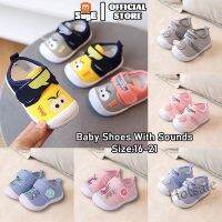 【hot sale】 ❈✲✿ C19 [Suge]0-3 Years Baby Soft Bottom Walk with Sounds Shoes Kasut Selipar Bunyi Bibi Sound cute cartoon baby Toddler Shoes kasut baby