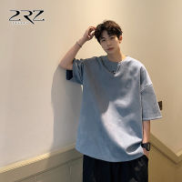 2Rz Mens Solid Color Short Sleeve T-Shirt Mens Summer National Fashion Brand Loose American Couple Wear Suede Half Sleeve T-Shirt