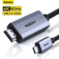 Baseus สายเคเบิลที่เข้ากันได้ USB C To HDMI 4K 60Hz Type C HDMI-ใช้ได้กับ PS4 PS5กล่องทีวีกล่อง Mi สายที่รองรับ Cabo HDMI 1-3 M